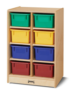 Jonti-Craft Baltic Birch Eight-Tray Mobile Storage Unit with Colorful Trays (Jonti-Craft JON-0606JC)