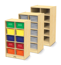 Jonti-Craft Baltic Birch 10-Cubby Mobile Storage Unit with Colorful Trays (Jonti-Craft JON-0611JC)