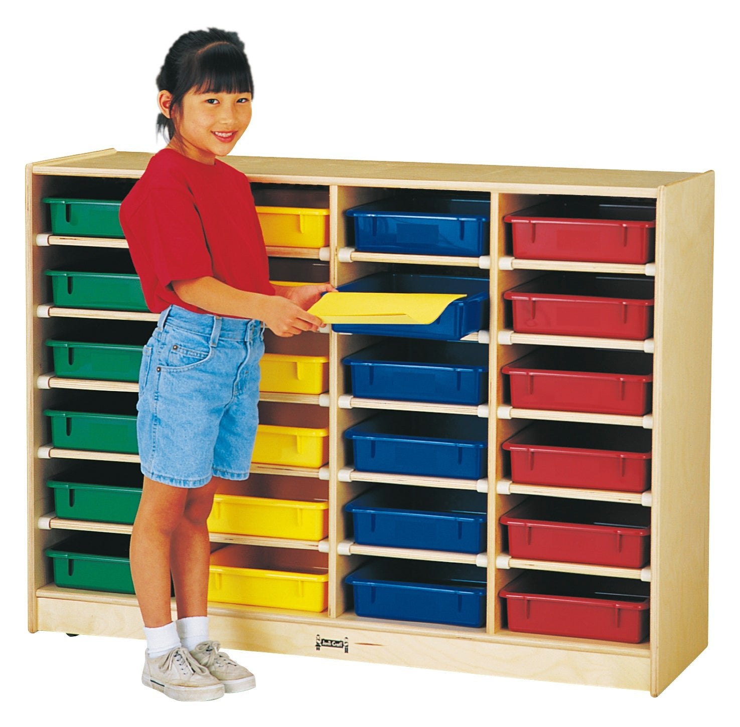Jonti-Craft Baltic Birch Paper Tray Cubby Unit-24 Cubbies with out Trays (Jonti-Craft JON-0624JC) - SchoolOutlet