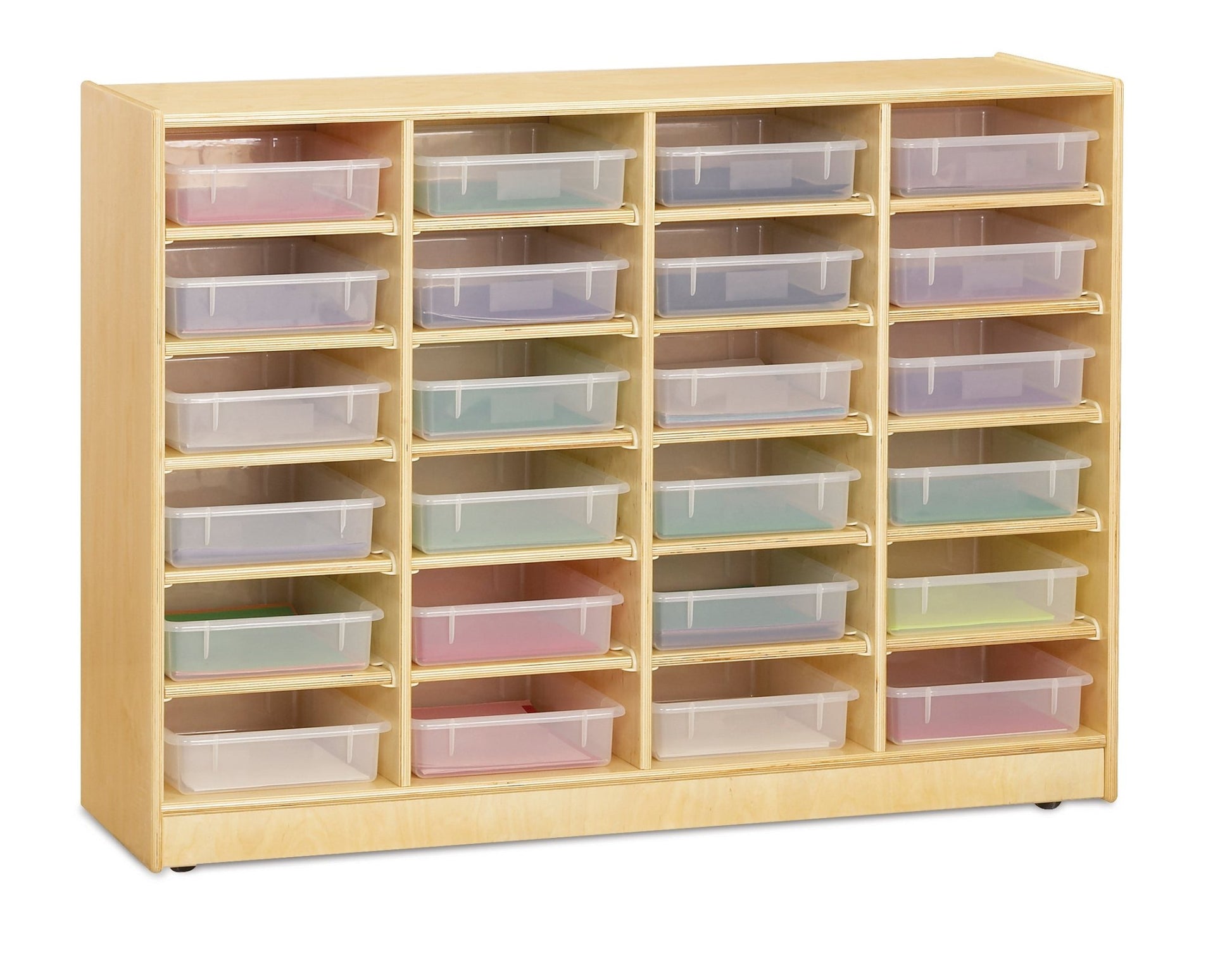 Jonti-Craft 24 Paper Tray Mobile Storage with Colored Paper Trays