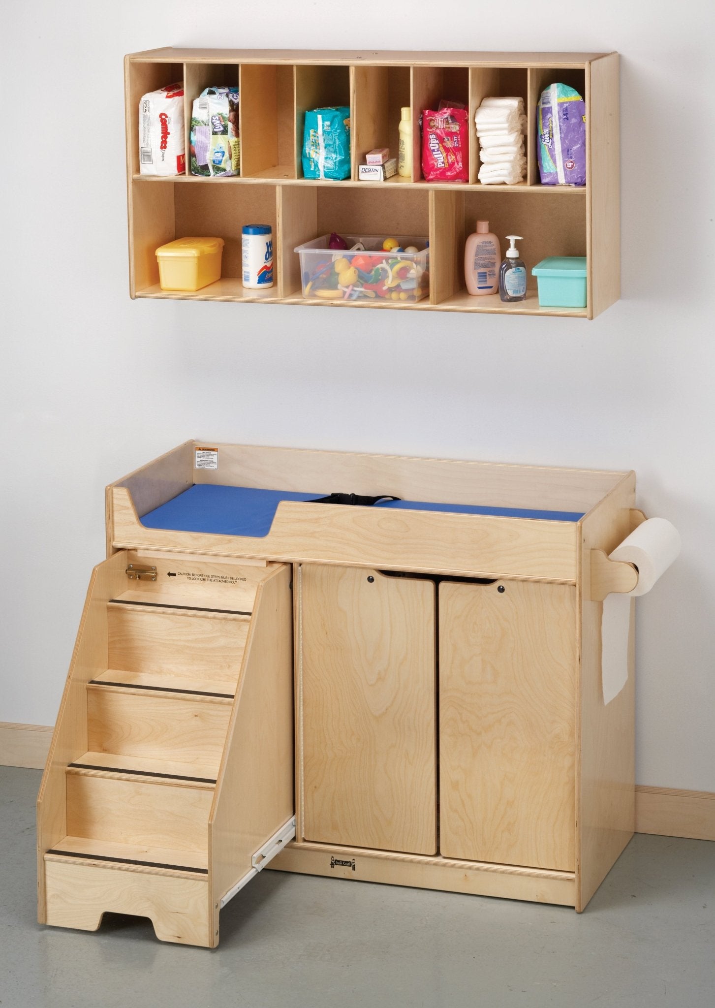 Jonti-Craft Changing Table with Stairs and Diaper Organizer (Jonti-Craft JON-5135JC) - SchoolOutlet