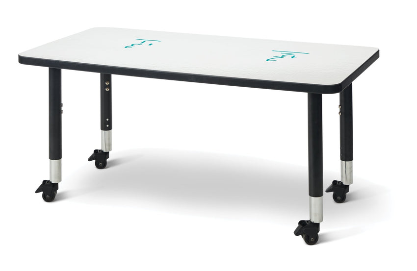 Jonti-Craft Rectangle Activity Table with Heavy Duty Laminate Top (24" x 48") Mobile Height Adjustable Legs (20" - 31") - SchoolOutlet