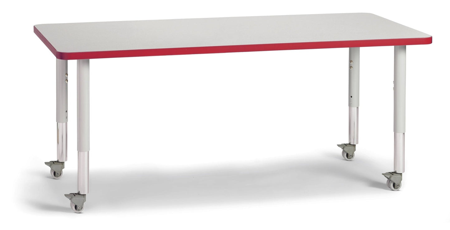 Jonti-Craft Rectangle Activity Table with Heavy Duty Laminate Top (30" x 60") Mobile Height Adjustable Legs (20" - 31") - SchoolOutlet