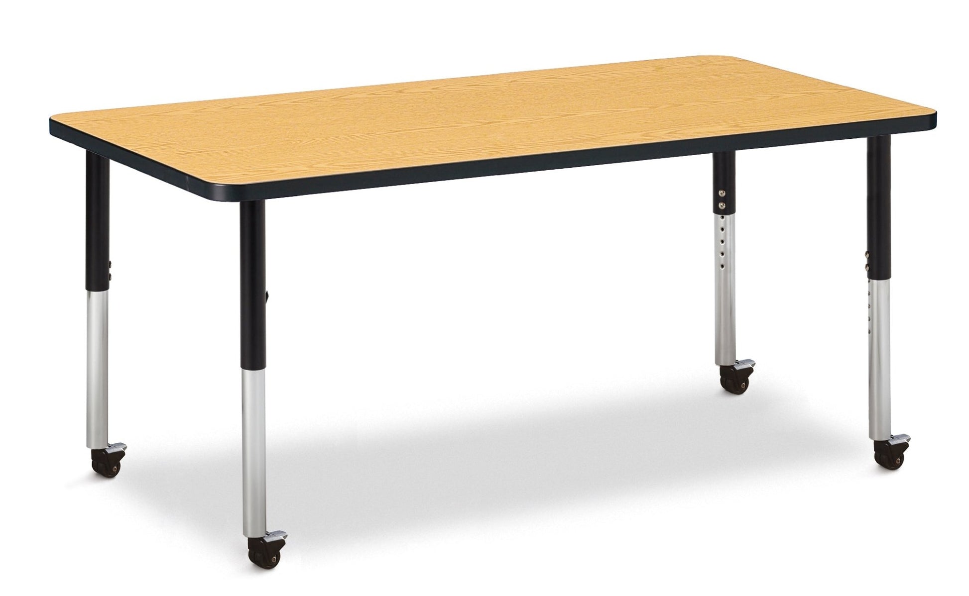 Jonti-Craft Rectangle Activity Table with Heavy Duty Laminate Top (30" x 60") Mobile Height Adjustable Legs (20" - 31") - SchoolOutlet