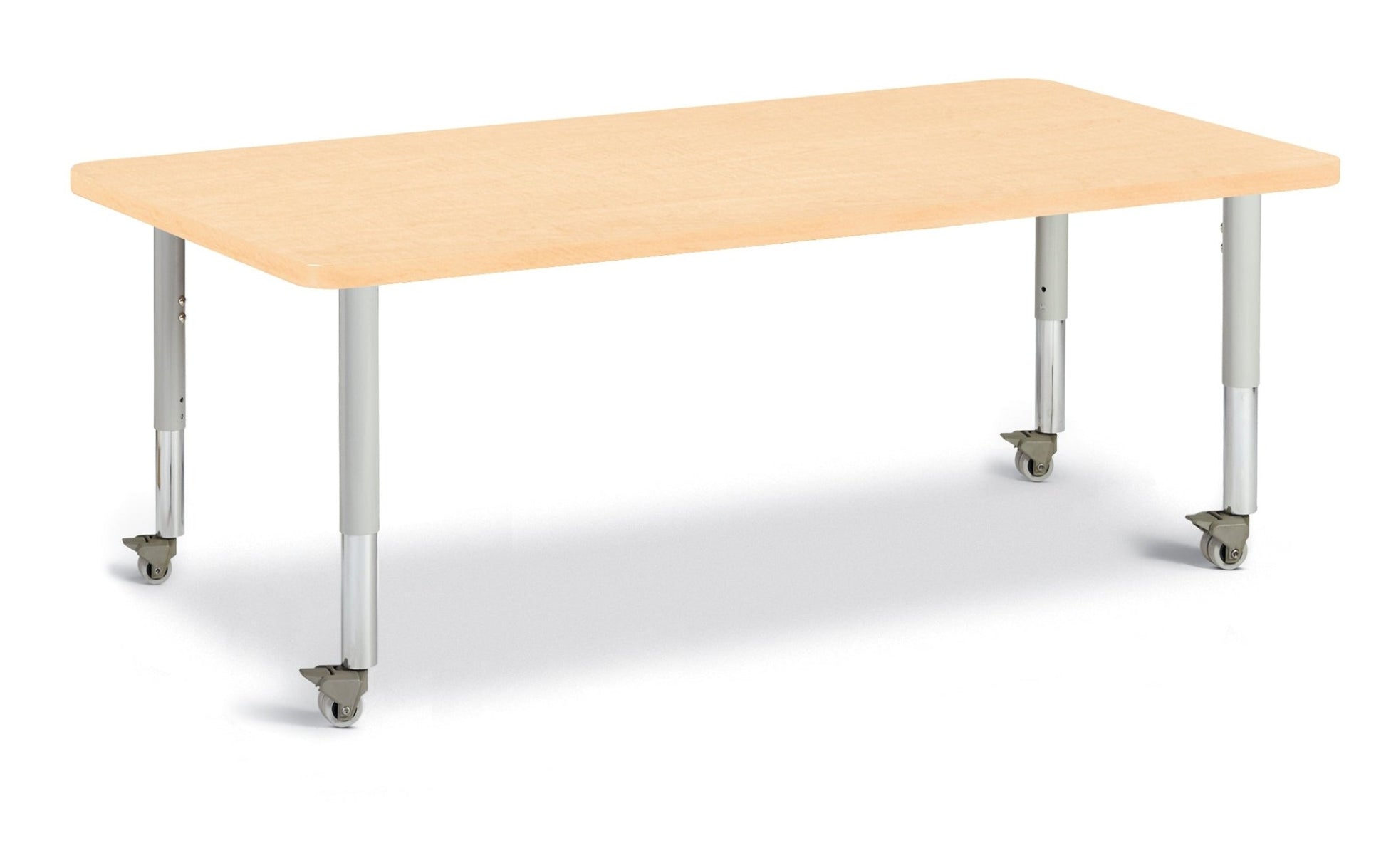 Jonti-Craft Rectangle Activity Table with Heavy Duty Laminate Top (30" x 60") Mobile Height Adjustable Legs (20" - 31") - SchoolOutlet
