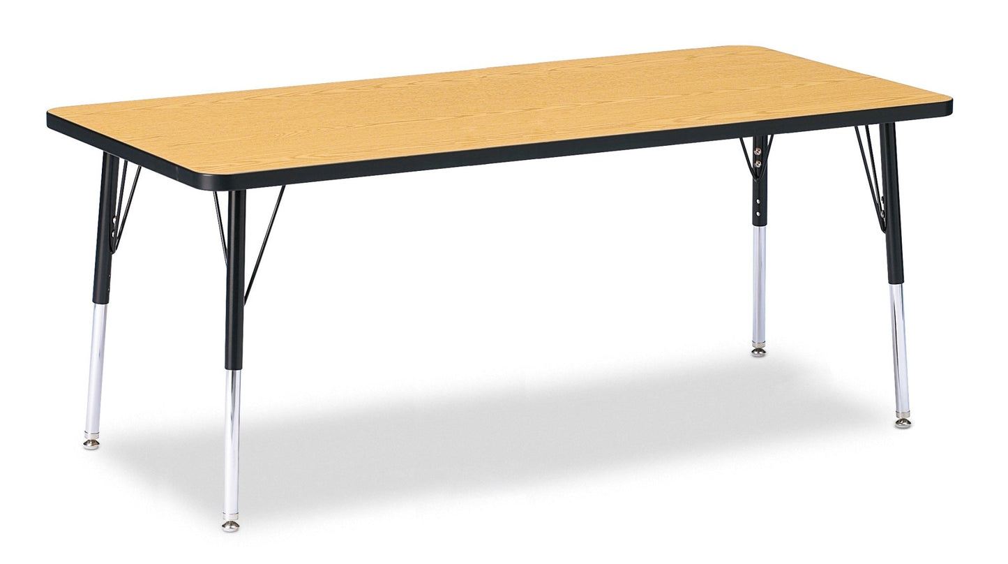 Jonti-Craft Rectangle Elementary Activity Table with Heavy Duty Laminate Top (30" x 72") - Height Adjustable Legs (15" - 24") - SchoolOutlet