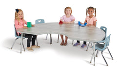 Jonti-Craft Kidney Activity Table with Heavy Duty Laminate Top - Mobile Height Adjustable Legs