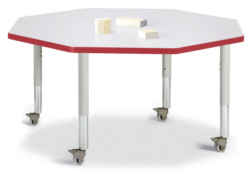 Jonti-Craft Octagon Activity Table with Heavy Duty Laminate Top - Mobile Height Adjustable Legs - SchoolOutlet