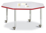 Jonti-Craft Octagon Activity Table with Heavy Duty Laminate Top - Mobile Height Adjustable Legs - SchoolOutlet