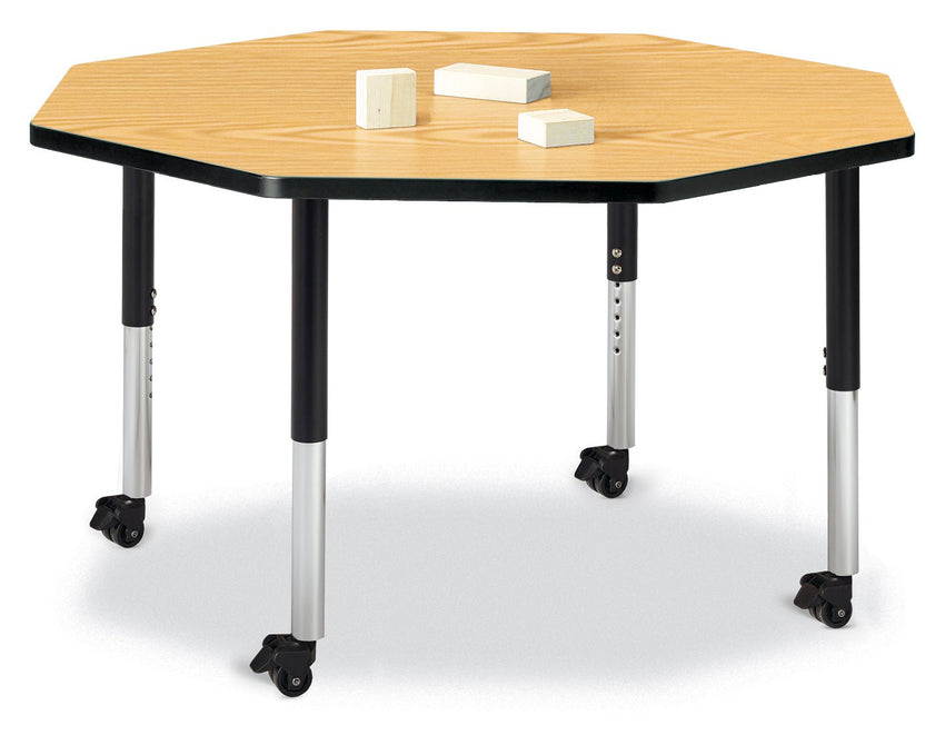 Jonti-Craft Octagon Activity Table with Heavy Duty Laminate Top - Mobile Height Adjustable Legs - SchoolOutlet