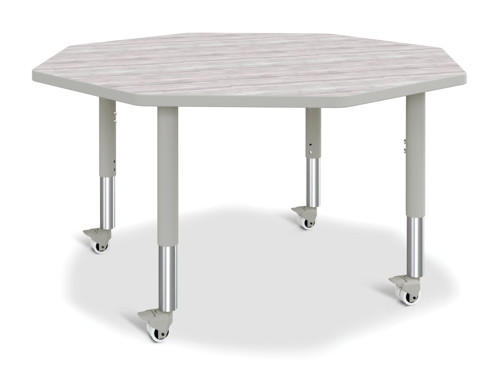 Jonti-Craft Octagon Activity Table with Heavy Duty Laminate Top - Mobile Height Adjustable Legs - SchoolOutlet