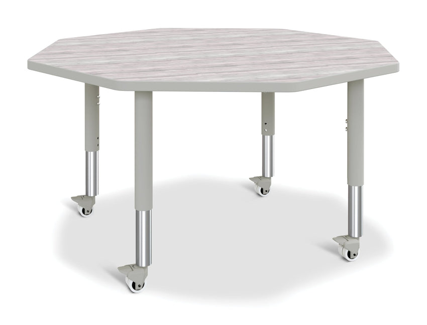 Jonti-Craft Octagon Activity Table with Heavy Duty Laminate Top - Mobile Height Adjustable Legs - SchoolOutlet