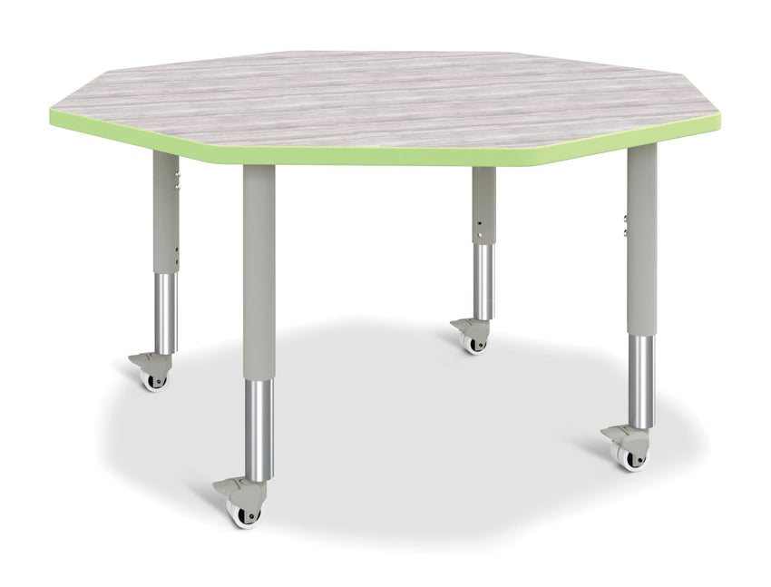 Jonti-Craft Octagon Activity Table with Heavy Duty Laminate Top - Mobile Height Adjustable Legs - SchoolOutlet