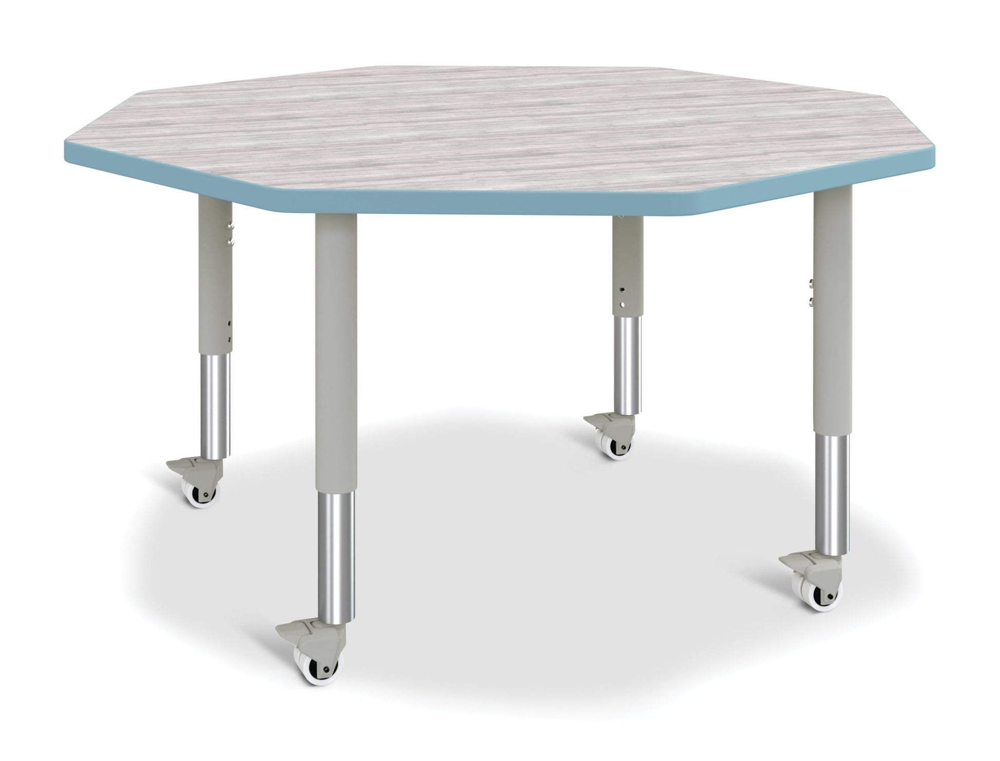 Jonti-Craft Octagon Activity Table with Heavy Duty Laminate Top - Mobile Height Adjustable Legs - SchoolOutlet