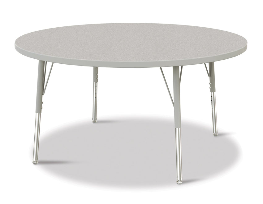 Jonti-Craft Round Elementary Activity Table Laminate Top 48" Diameter - Height Adjustable Legs (15" - 24") - SchoolOutlet
