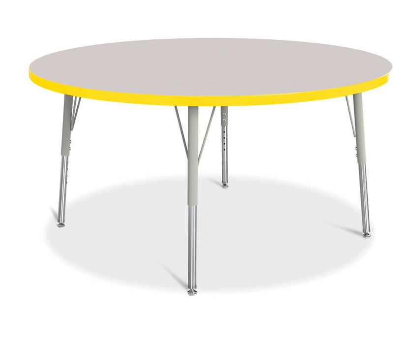 Jonti-Craft Round Elementary Activity Table Laminate Top 48" Diameter - Height Adjustable Legs (15" - 24") - SchoolOutlet