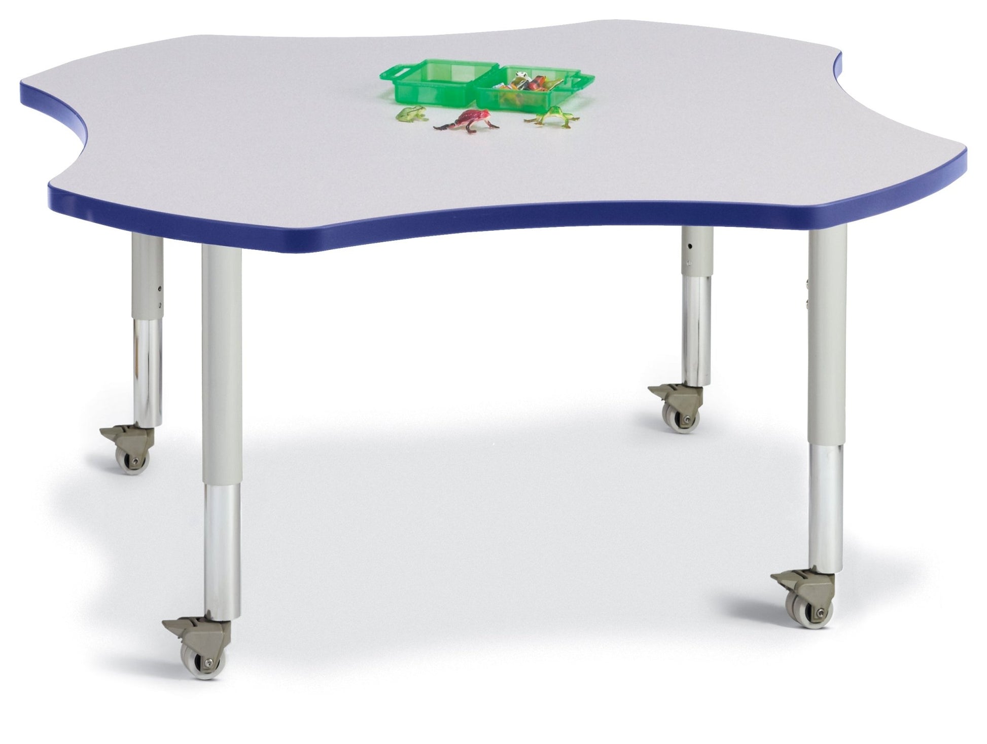 Jonti-Craft Four-Leaf Preschool Activity Table with Heavy Duty Laminate Top - Mobile Height Adjustable Legs - SchoolOutlet