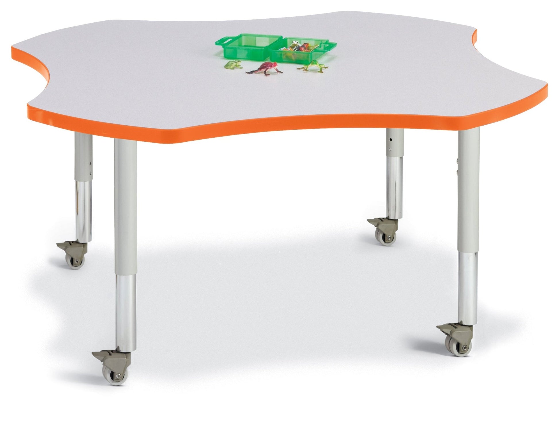 Jonti-Craft Four-Leaf Preschool Activity Table with Heavy Duty Laminate Top - Mobile Height Adjustable Legs - SchoolOutlet