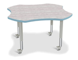 Jonti-Craft Four-Leaf Preschool Activity Table with Heavy Duty Laminate Top - Mobile Height Adjustable Legs