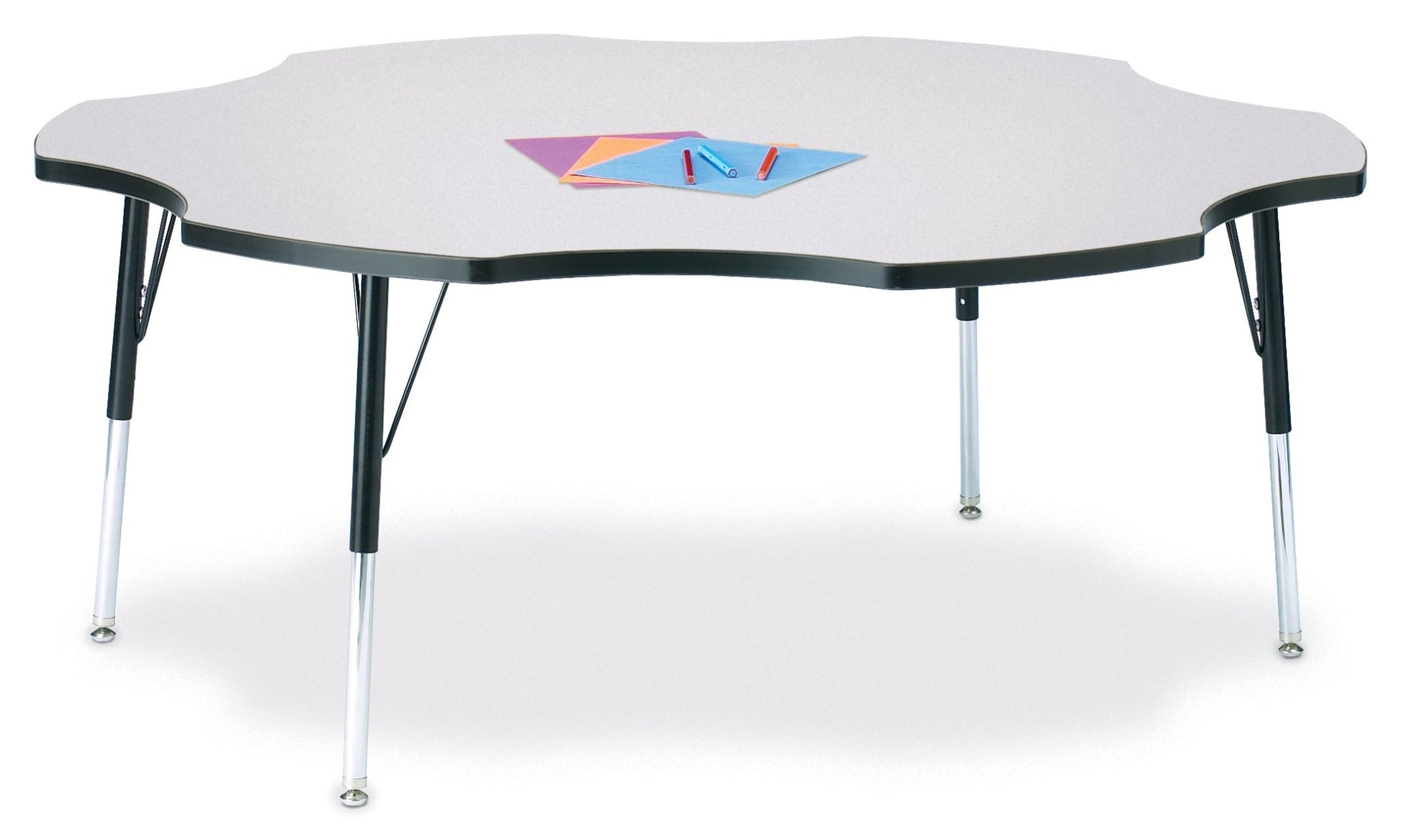 Jonti-Craft Six-Leaf Activity Table with Heavy Duty Laminate Top and Height Adjustable Legs - 4th Grade to Adult - SchoolOutlet