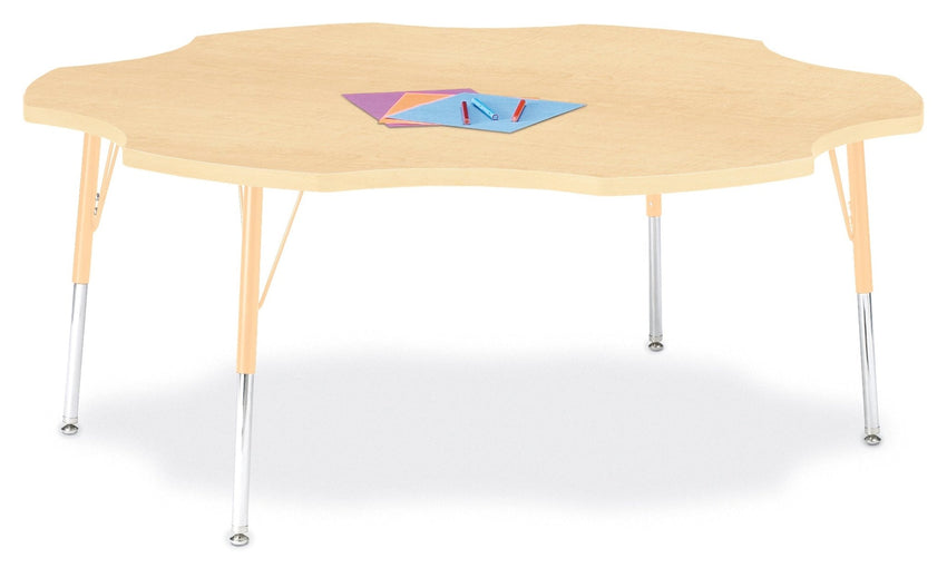 Jonti-Craft Six-Leaf Activity Table with Heavy Duty Laminate Top and Height Adjustable Legs - 4th Grade to Adult - SchoolOutlet