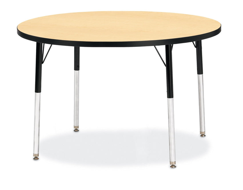 Jonti-Craft Round Activity Table with Heavy Duty Laminate Top 42" Diameter - Height Adjustable Legs - 4th Grade to Adult - SchoolOutlet