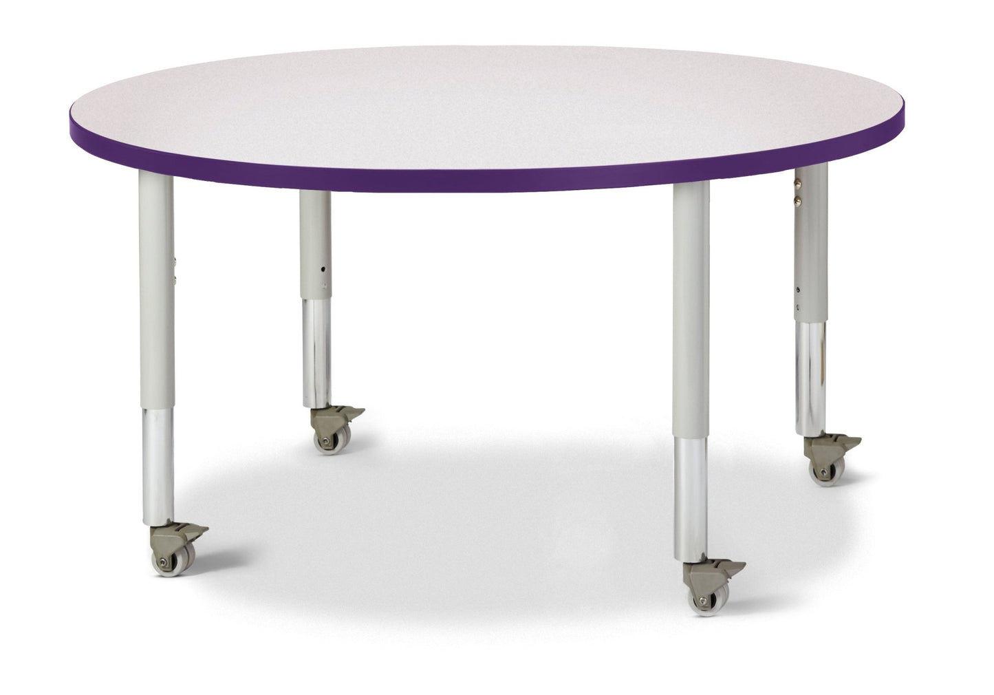 Jonti-Craft Round Activity Table with Heavy Duty Laminate Top 42" Diameter - Mobile Height Adjustable Legs (20" - 31") - SchoolOutlet