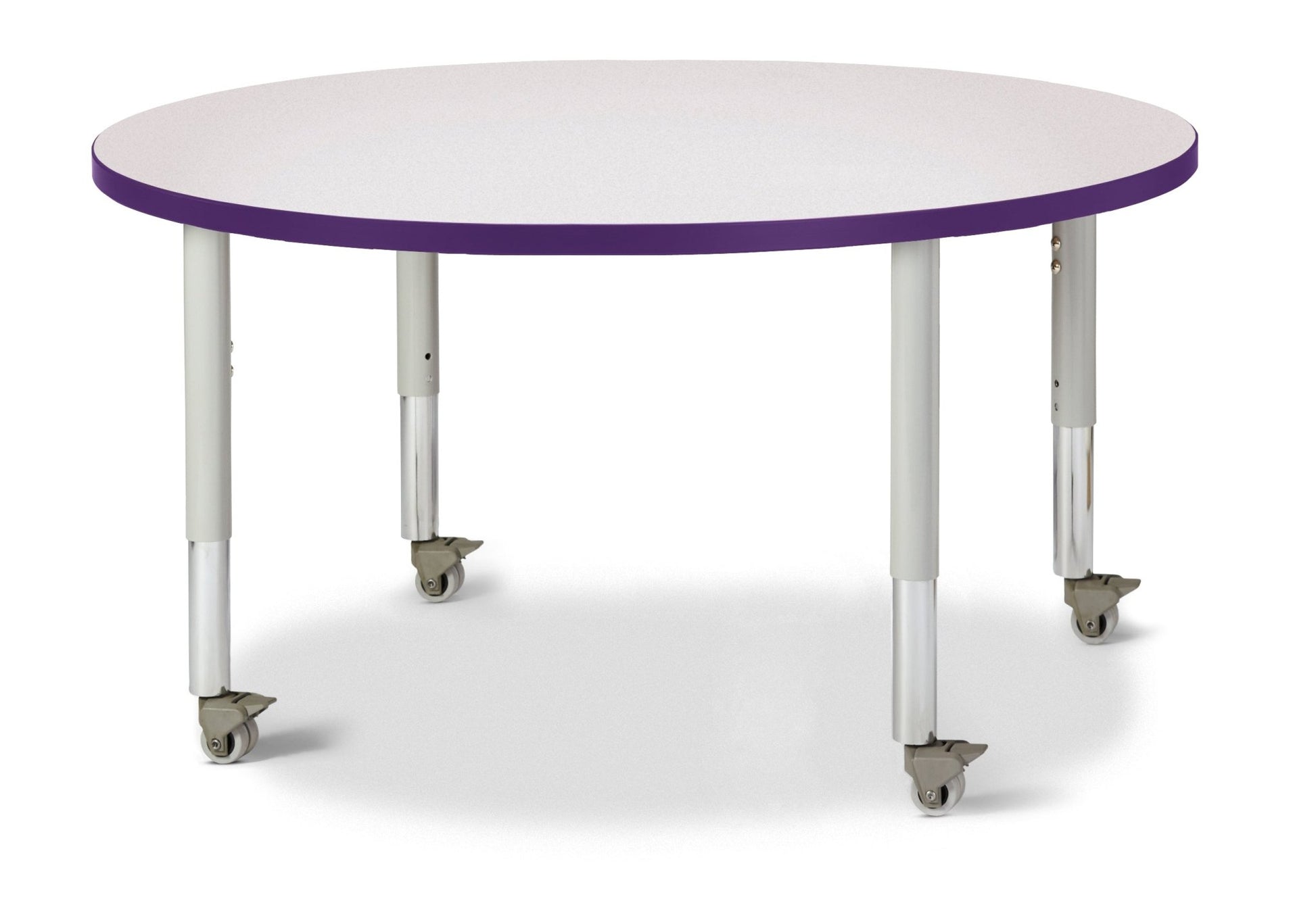 Jonti-Craft Round Activity Table with Heavy Duty Laminate Top 42" Diameter - Mobile Height Adjustable Legs (20" - 31") - SchoolOutlet
