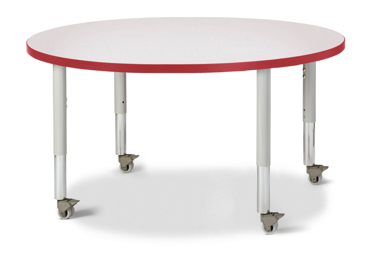 Jonti-Craft Round Activity Table with Heavy Duty Laminate Top 42" Diameter - Mobile Height Adjustable Legs (20" - 31") - SchoolOutlet