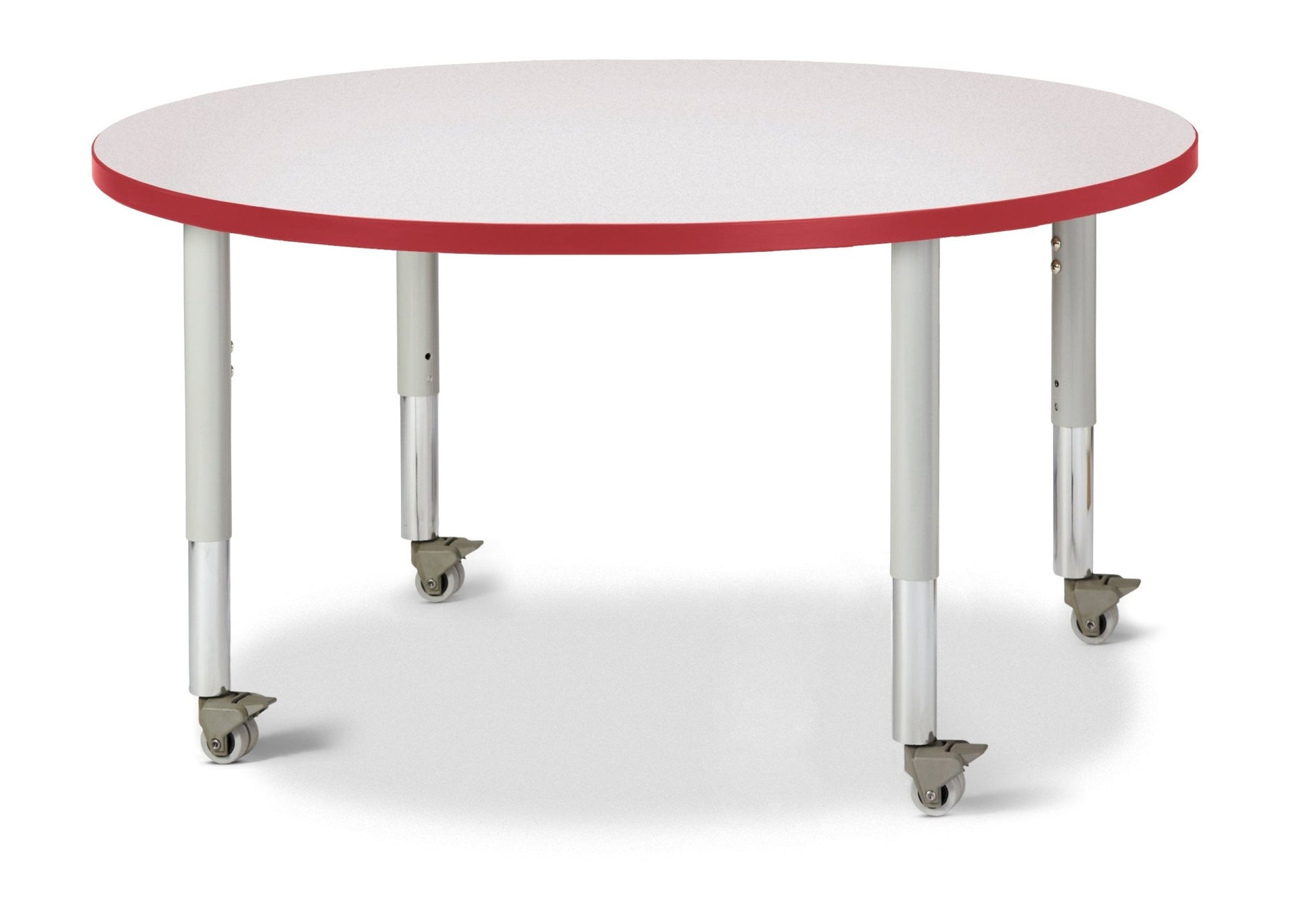 Jonti-Craft Round Activity Table with Heavy Duty Laminate Top 42" Diameter - Mobile Height Adjustable Legs (20" - 31") - SchoolOutlet