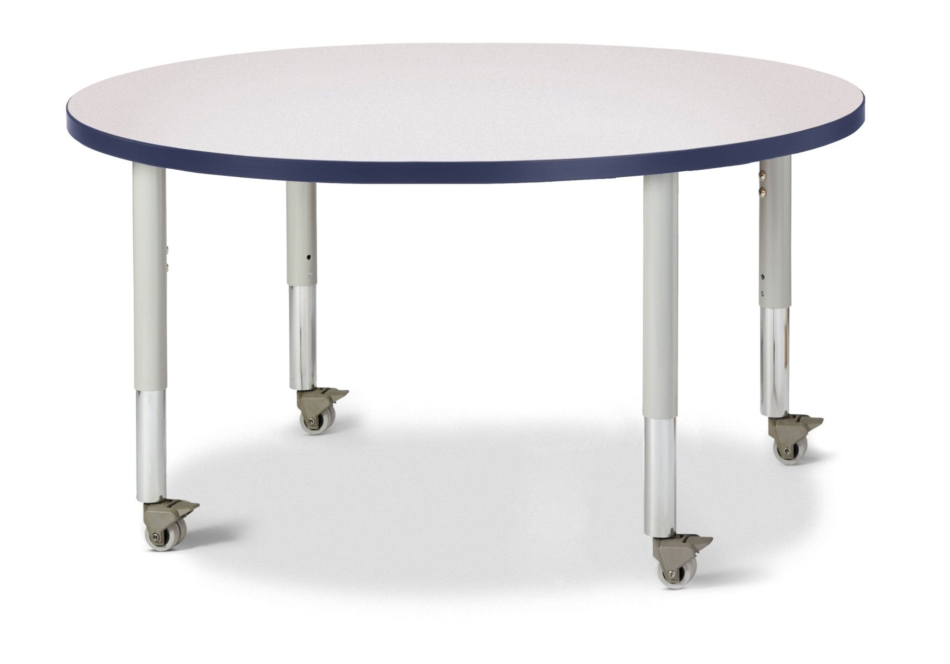 Jonti-Craft Round Activity Table with Heavy Duty Laminate Top 42" Diameter - Mobile Height Adjustable Legs (20" - 31") - SchoolOutlet