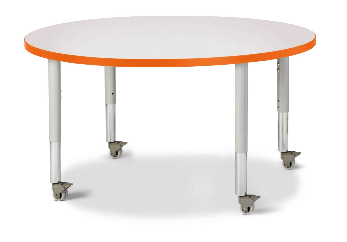 Jonti-Craft Round Activity Table with Heavy Duty Laminate Top 42" Diameter - Mobile Height Adjustable Legs (20" - 31") - SchoolOutlet