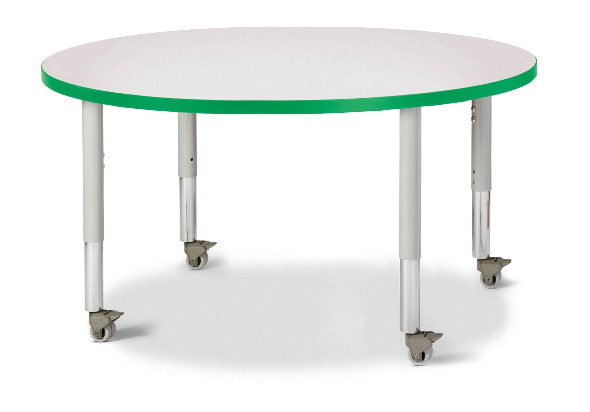 Jonti-Craft Round Activity Table with Heavy Duty Laminate Top 42" Diameter - Mobile Height Adjustable Legs (20" - 31") - SchoolOutlet