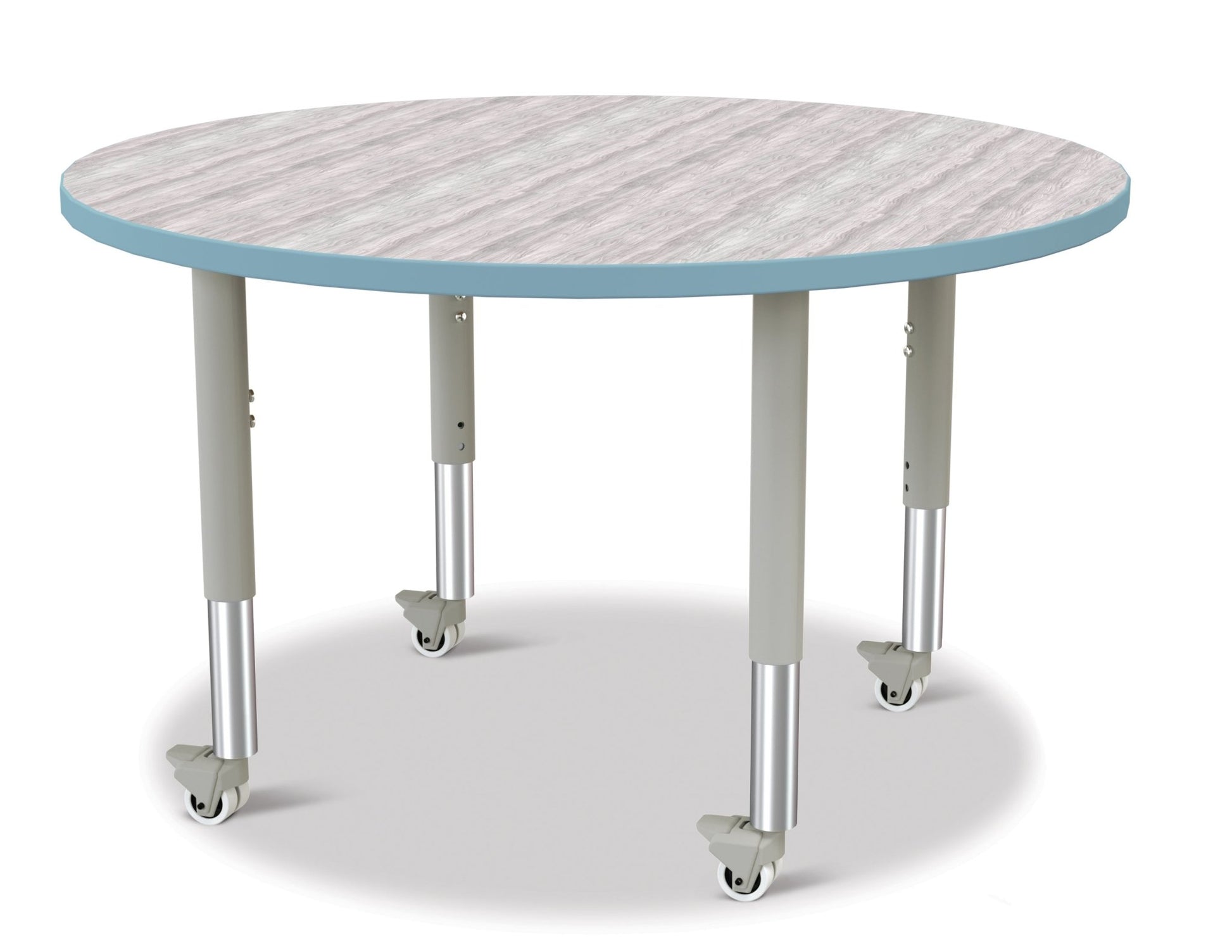 Jonti-Craft Round Activity Table with Heavy Duty Laminate Top 42" Diameter - Mobile Height Adjustable Legs (20" - 31") - SchoolOutlet