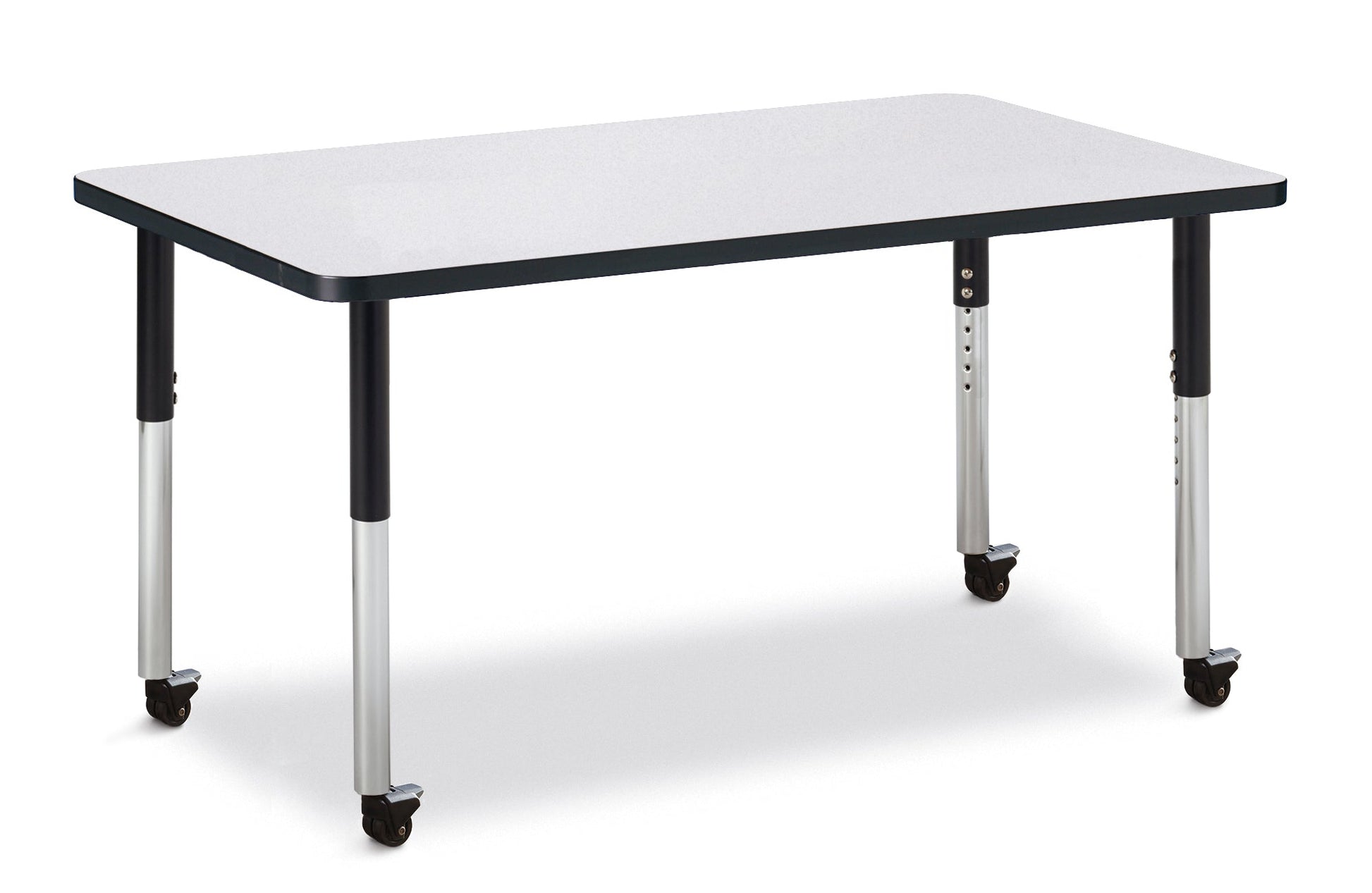 Jonti-Craft Rectangle Activity Table with Heavy Duty Laminate Top (30" x 48") Mobile Height Adjustable Legs (20" - 31") - SchoolOutlet