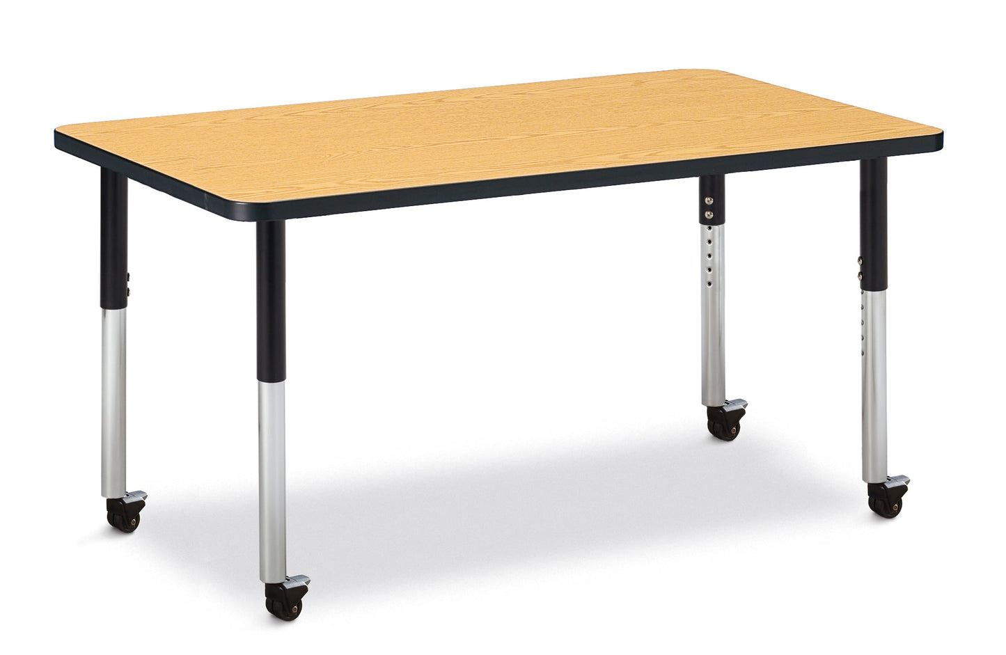 Jonti-Craft Rectangle Activity Table with Heavy Duty Laminate Top (30" x 48") Mobile Height Adjustable Legs (20" - 31") - SchoolOutlet