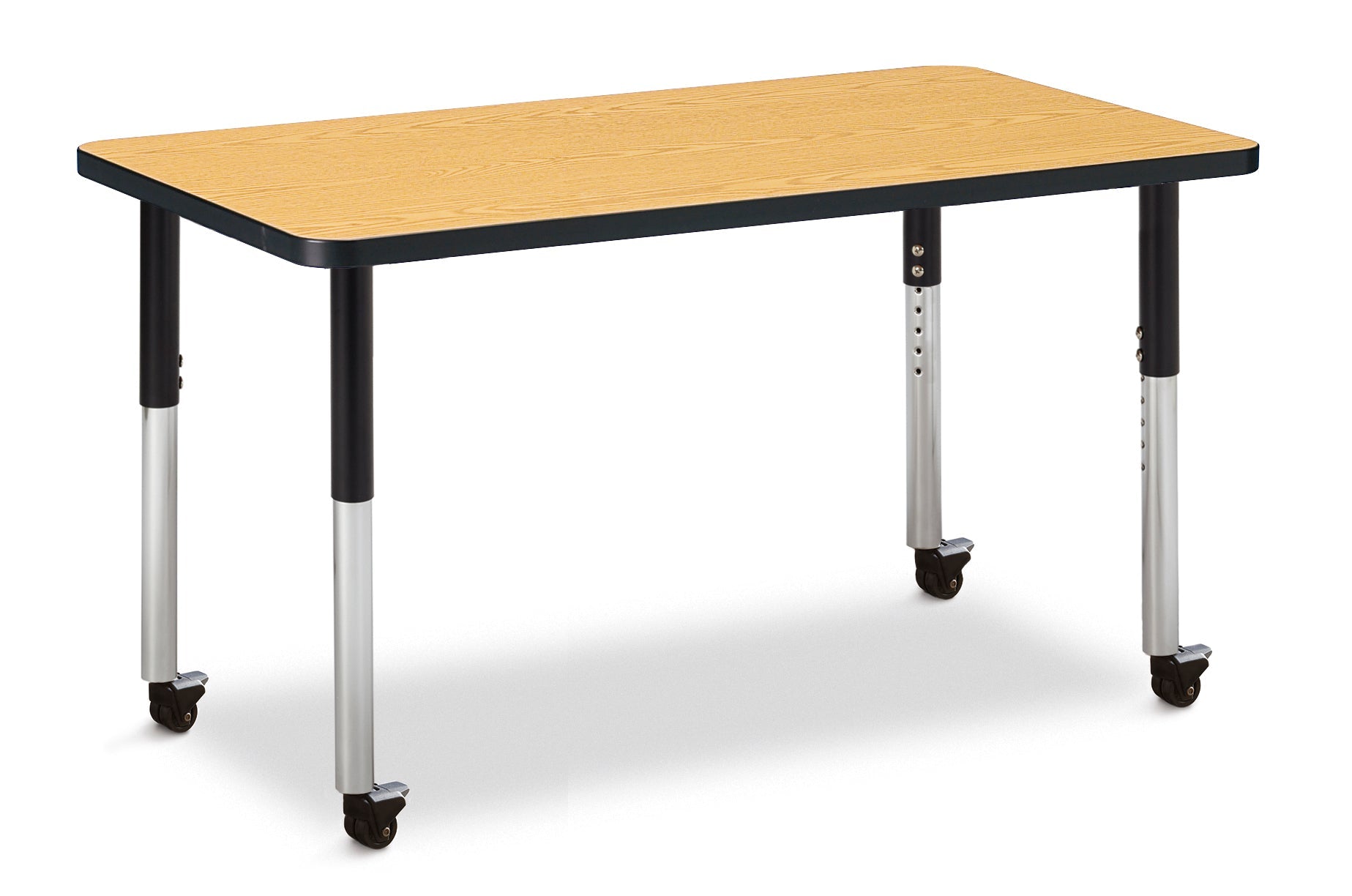 Jonti-Craft Rectangle Activity Table with Heavy Duty Laminate Top (24" x 36") Mobile Height Adjustable Legs (20" - 31") - SchoolOutlet