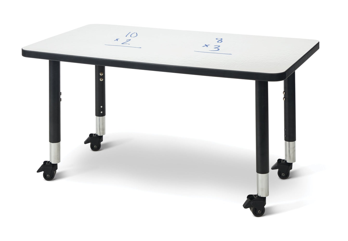 Jonti-Craft Rectangle Activity Table with Heavy Duty Laminate Top (24" x 36") Mobile Height Adjustable Legs (20" - 31") - SchoolOutlet