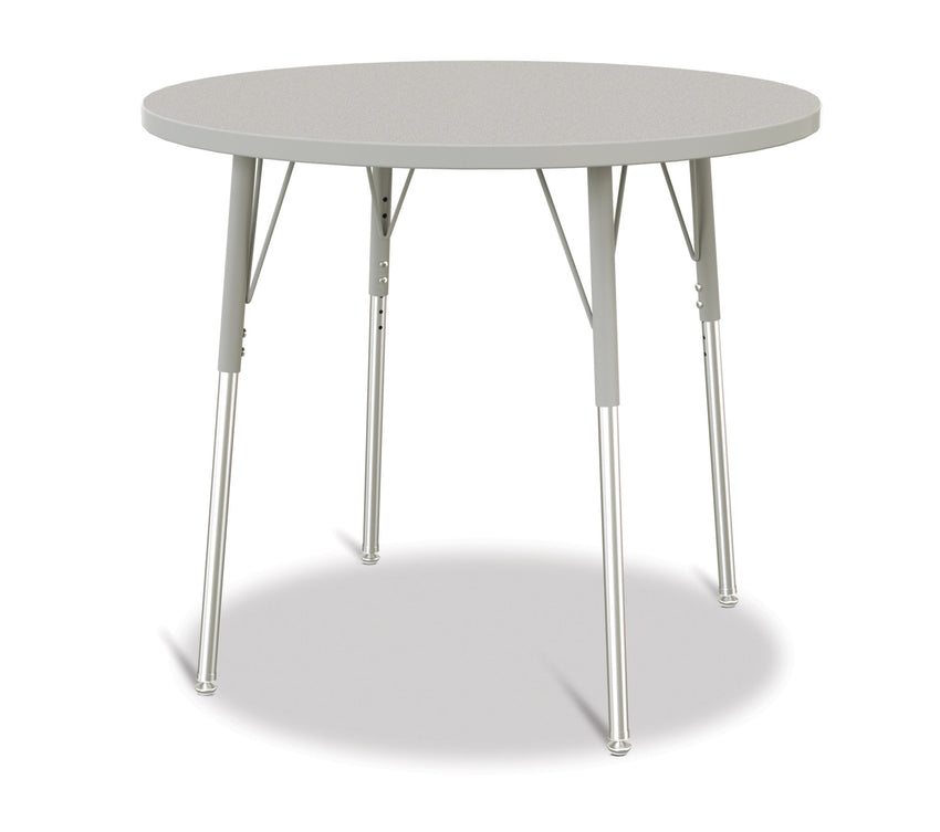 Jonti-Craft Round Activity Table with Heavy Duty Laminate Top 36" Diameter - Height Adjustable Legs - 4th Grade to Adult - SchoolOutlet