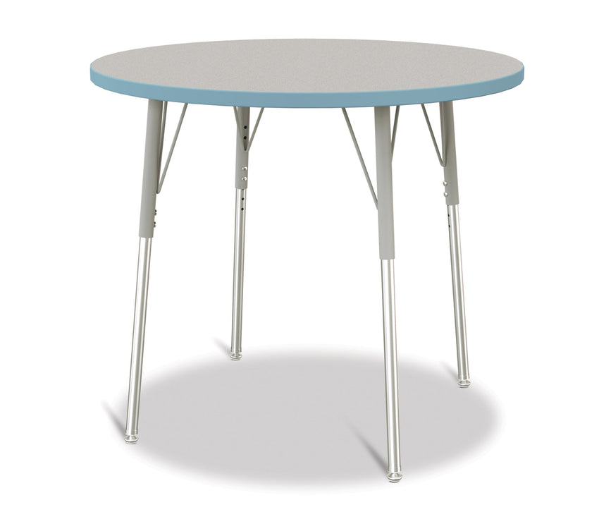 Jonti-Craft Round Activity Table with Heavy Duty Laminate Top 36" Diameter - Height Adjustable Legs - 4th Grade to Adult - SchoolOutlet
