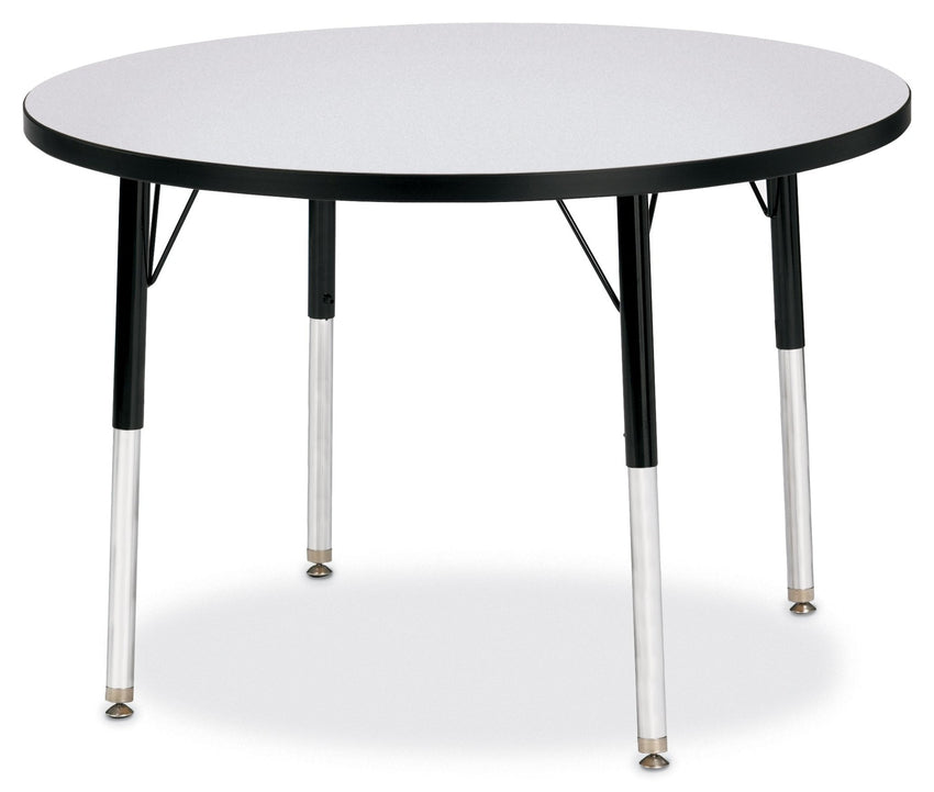 Jonti-Craft Round Activity Table with Heavy Duty Laminate Top 36" Diameter - Height Adjustable Legs - 4th Grade to Adult - SchoolOutlet