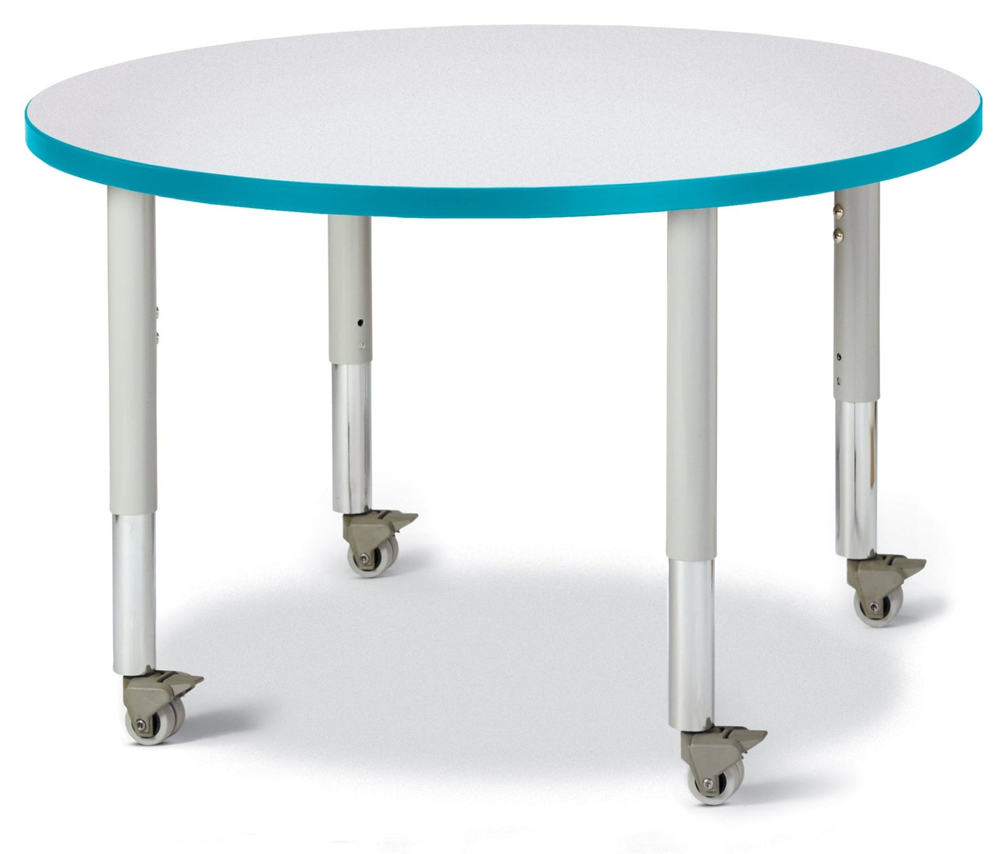 Jonti-Craft Round Activity Table with Heavy Duty Laminate Top 36" Diameter - Mobile Height Adjustable Legs (20" - 31") - SchoolOutlet