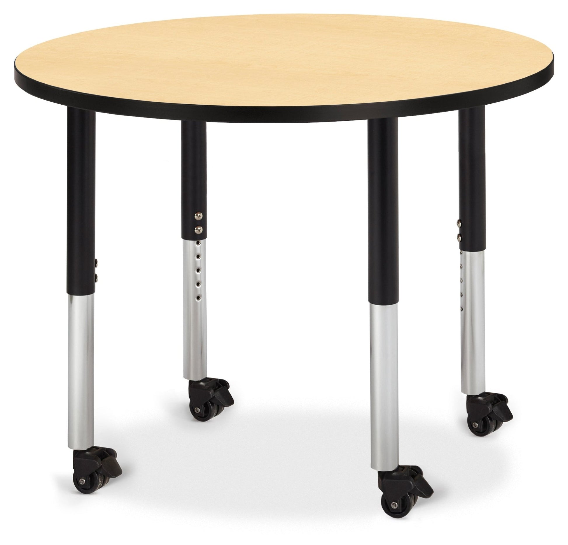 Jonti-Craft Round Activity Table with Heavy Duty Laminate Top 36" Diameter - Mobile Height Adjustable Legs (20" - 31") - SchoolOutlet