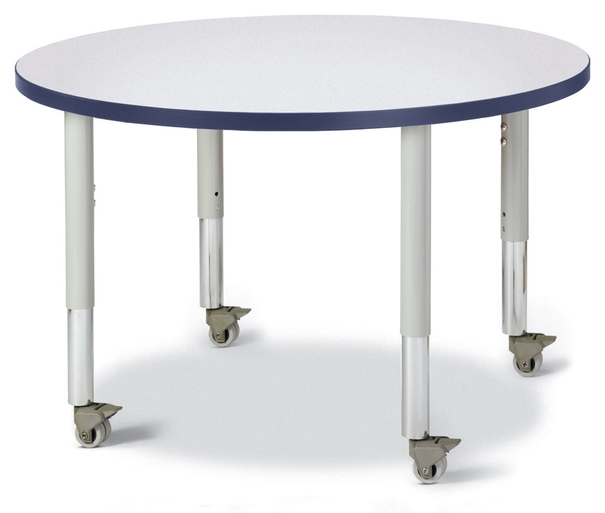 Jonti-Craft Round Activity Table with Heavy Duty Laminate Top 36" Diameter - Mobile Height Adjustable Legs (20" - 31") - SchoolOutlet