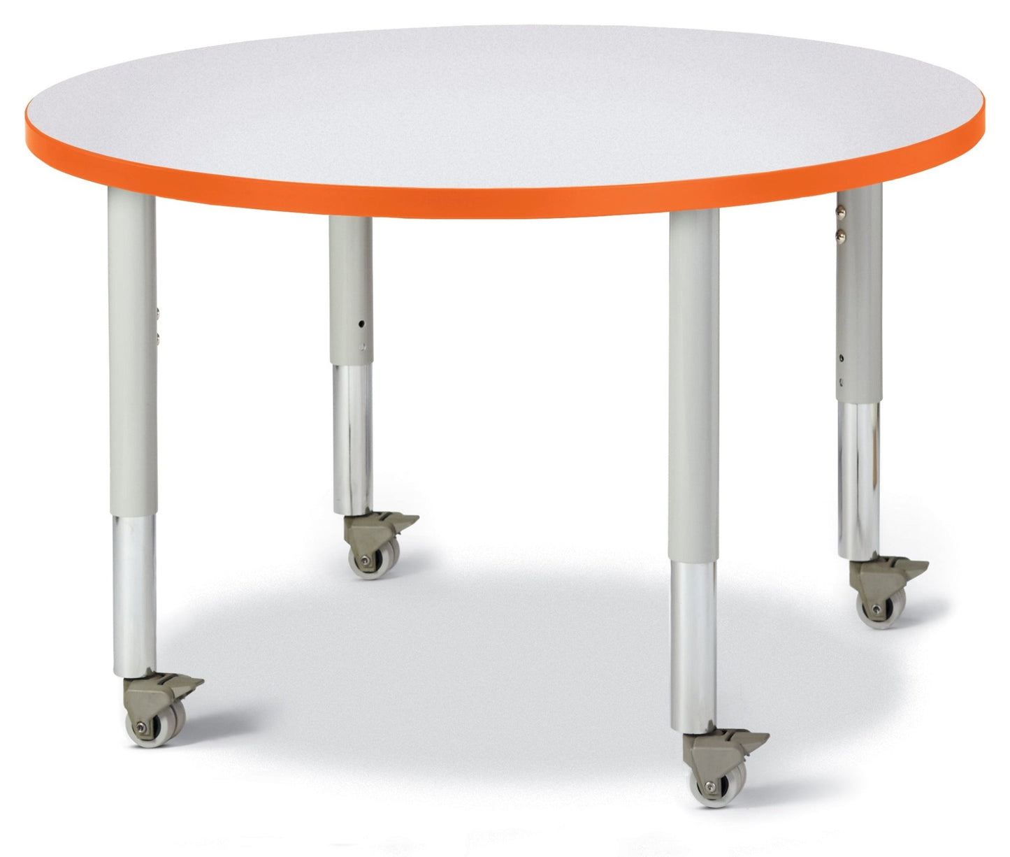Jonti-Craft Round Activity Table with Heavy Duty Laminate Top 36" Diameter - Mobile Height Adjustable Legs (20" - 31") - SchoolOutlet