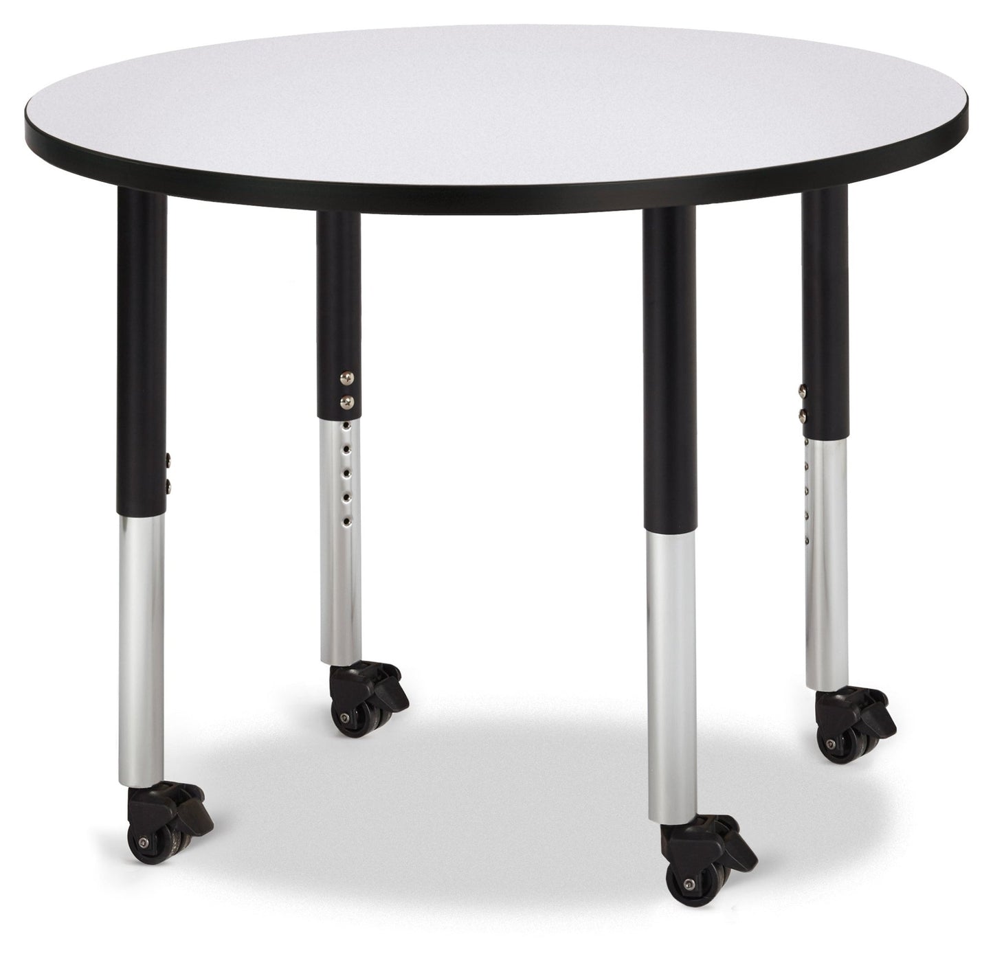 Jonti-Craft Round Activity Table with Heavy Duty Laminate Top 36" Diameter - Mobile Height Adjustable Legs (20" - 31") - SchoolOutlet