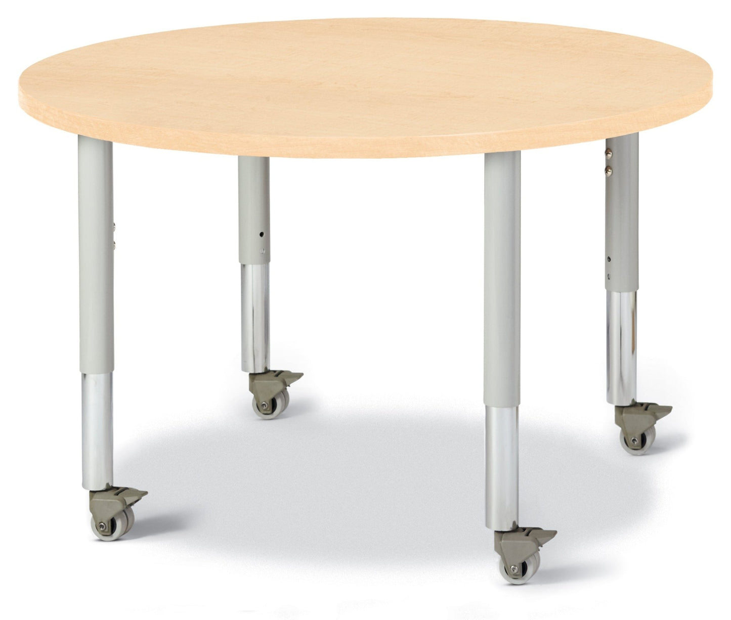 Jonti-Craft Round Activity Table with Heavy Duty Laminate Top 36" Diameter - Mobile Height Adjustable Legs (20" - 31") - SchoolOutlet