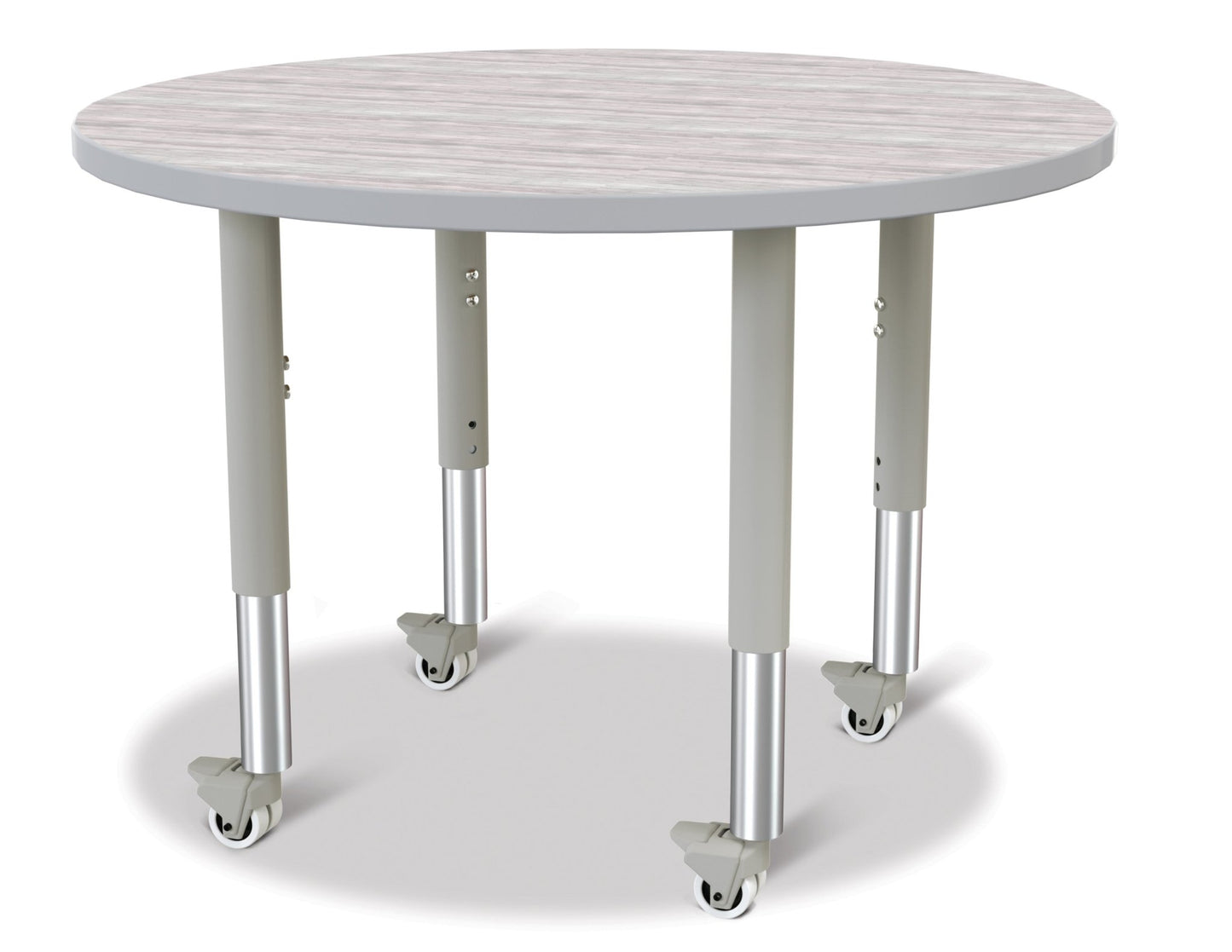 Jonti-Craft Round Activity Table with Heavy Duty Laminate Top 36" Diameter - Mobile Height Adjustable Legs (20" - 31") - SchoolOutlet