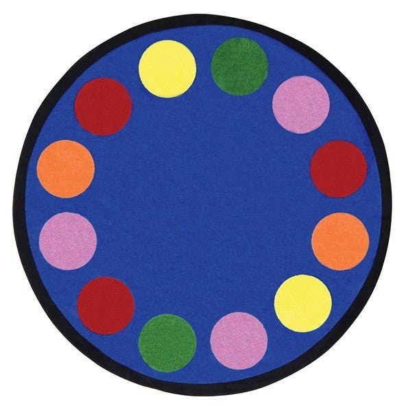 Lots of Dots Kid Essentials Collection Area Rug for Classrooms and Schools Libraries by Joy Carpets - SchoolOutlet
