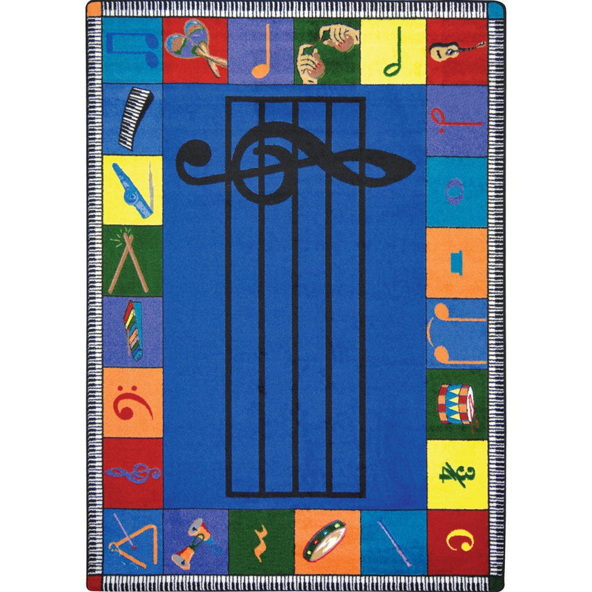 Note Worthy (Elementary) Kid Essentials Collection Area Rug for Classrooms and Schools Libraries by Joy Carpets - SchoolOutlet